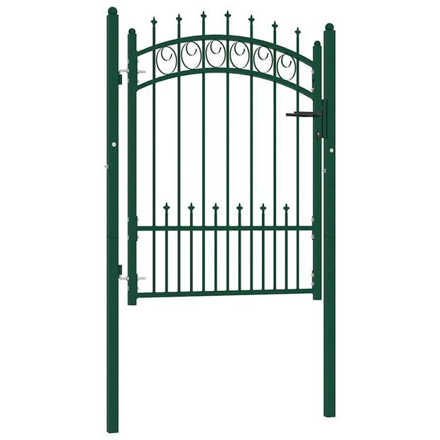 Poort met speerpunten 100x125 cm staal groen 1