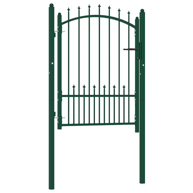 Poort met speerpunten 100x125 cm staal groen 1
