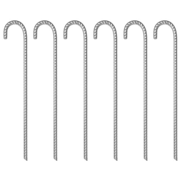 Tentharingen 6 st &Oslash;12 mm 41,5 cm gegalvaniseerd staal 1