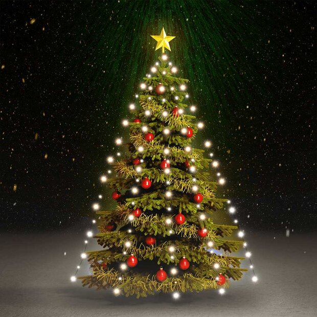 Kerstboomverlichting met 180 LED&amp;apos;s koudwit net 180 cm 1