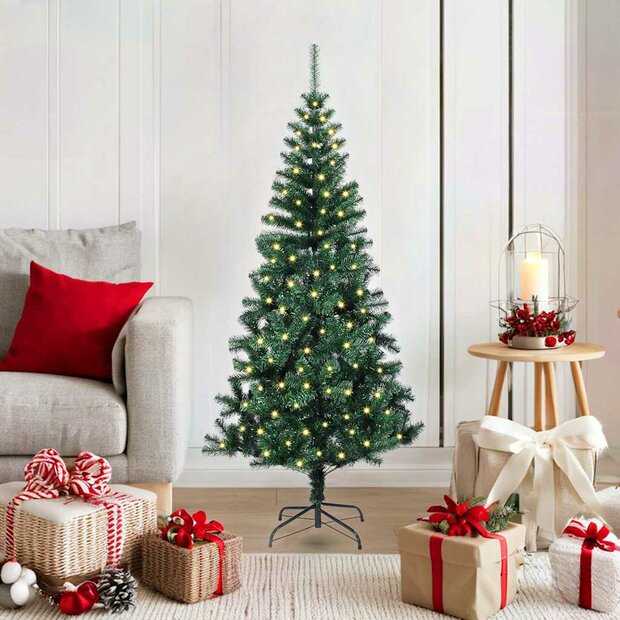 Kunstkerstboom met decoratieve touwlichten Groen 120cm PVC 1