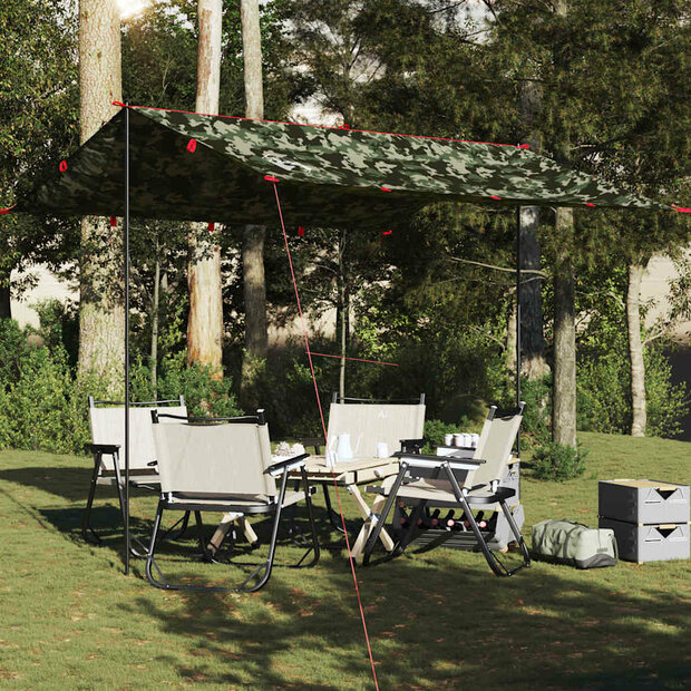 Kampeerluifel waterdicht 306x306 cm camouflage 1