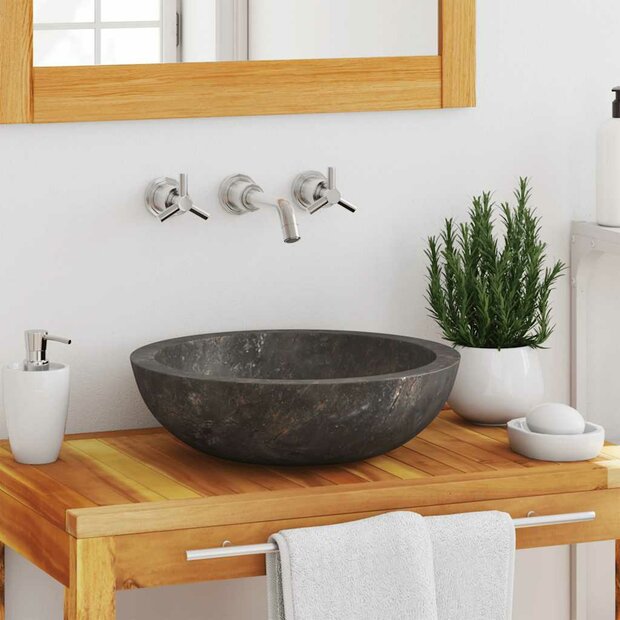 Gootsteen &Oslash;40x12 cm marmer grijs 1