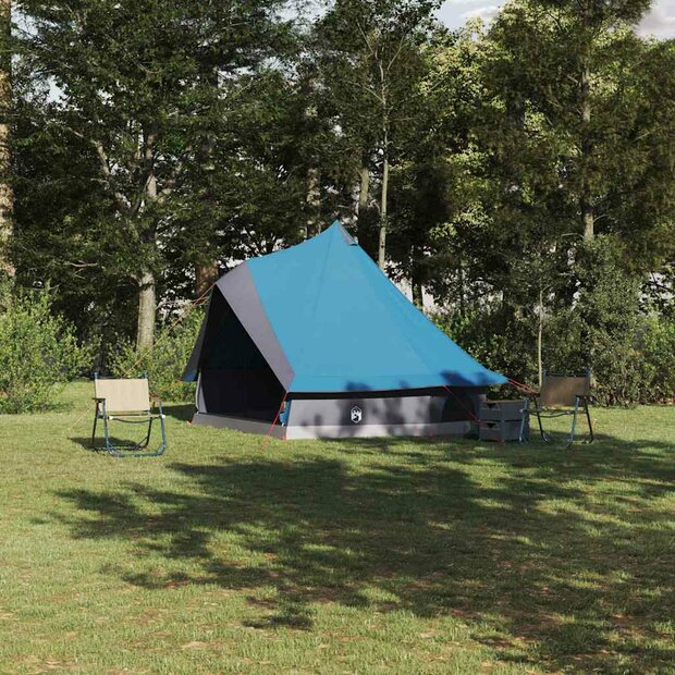Familie Tipi Tent met dak Blauw en Grijs 400 x 346 x 250 cm 1