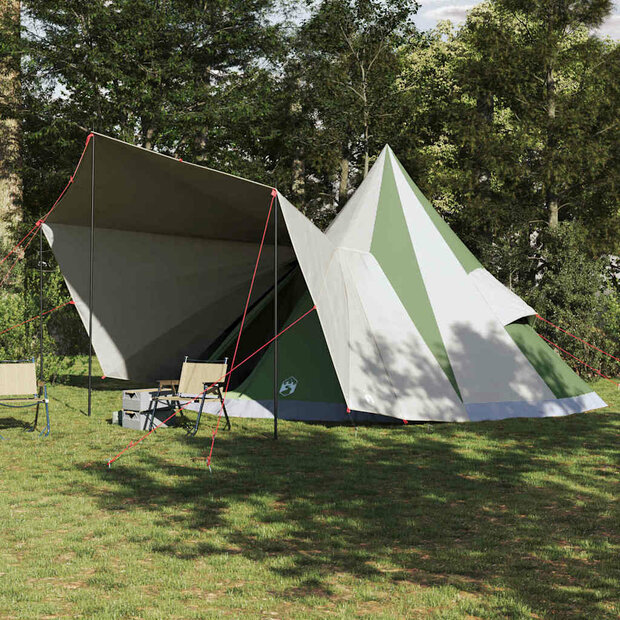 Familie Tipi Tent met dak Groen en beige 510 x 690 x 330 cm 1