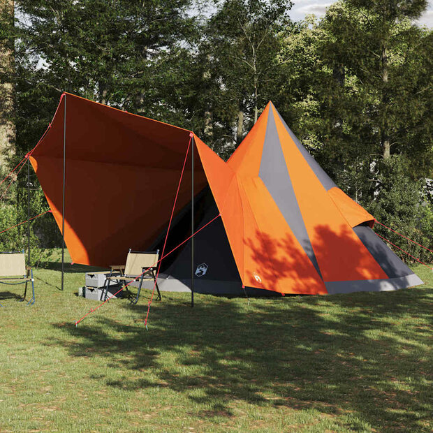 Familie Tipi Tent met dak Grijs en Oranje 510 x 690 x 330 cm 1