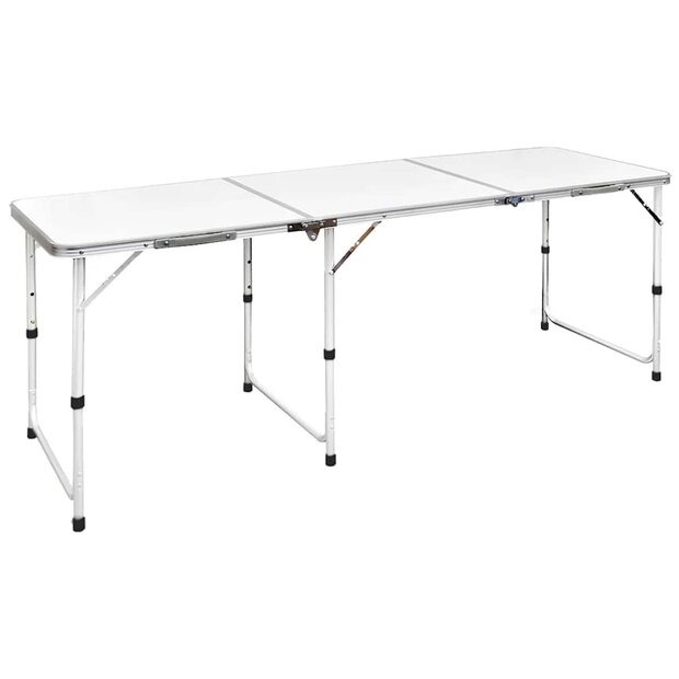 Campingtafel inklapbaar en verstelbaar in hoogte aluminium 180 x 60 cm 1