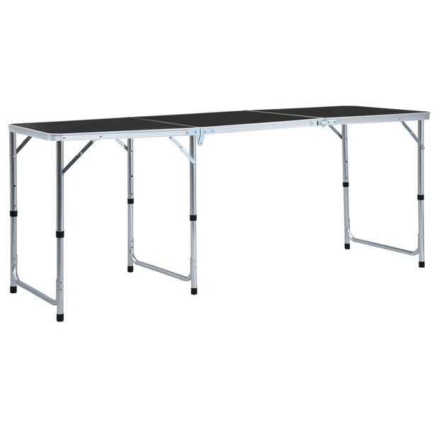 Campingtafel inklapbaar 180x60 cm aluminium grijs 1