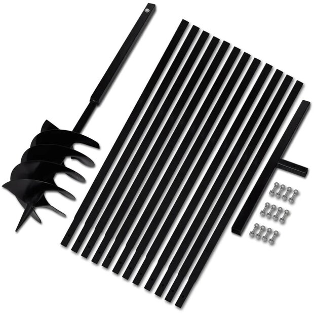 Grondboor met handvat 200 mm en verlengstukken 13 m (staal) 1