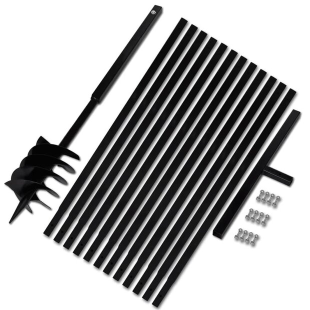 Grondboor met handvat 180 mm en verlengstukken 13 m (staal) 1