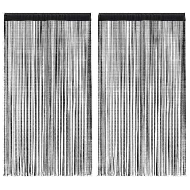 Draadgordijnen 2 st 100x250 cm zwart 1