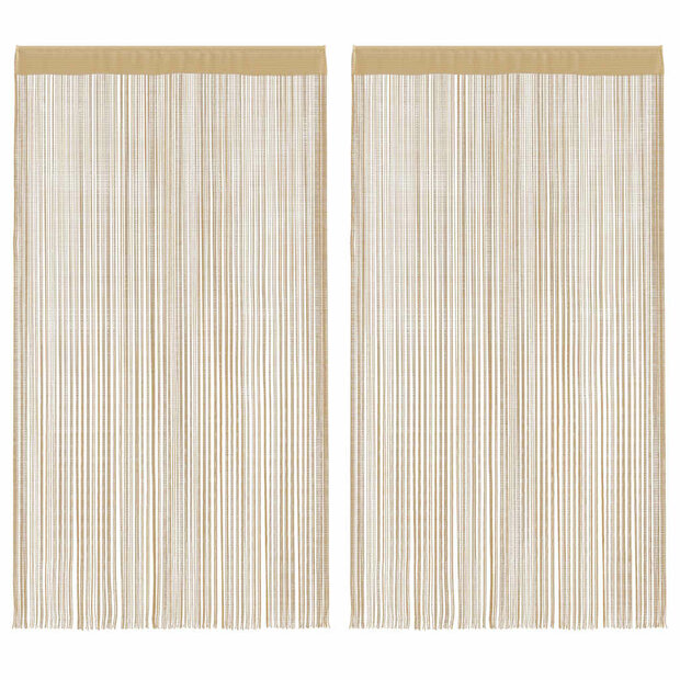 Draadgordijnen 140x250 cm beige 2 st 1