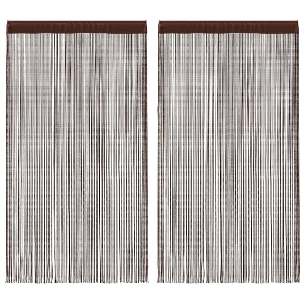 Draadgordijnen 140x250 cm bruin 2 st 1