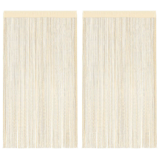 Draadgordijnen 100x250 cm cr&egrave;me 2 st 1