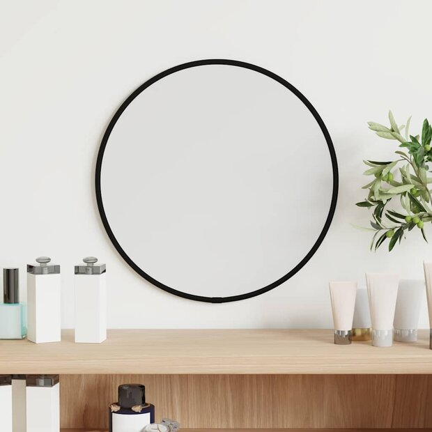 Wandspiegel rond &Oslash;30 cm zwart 1