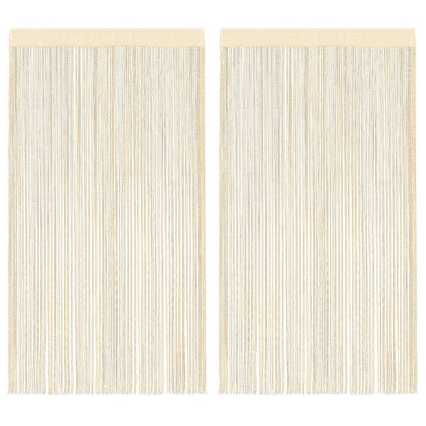 Draadgordijnen 140x250 cm cr&egrave;me 2 st 1