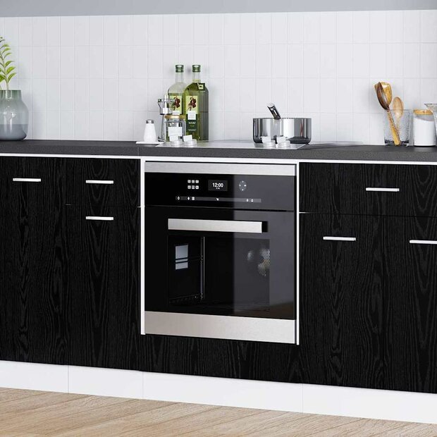 Ovenkast Riga Zwart eiken 60 x 46 x 81.5 cm Bewerkt hout 1