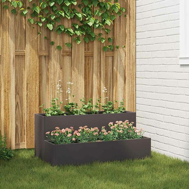 Tuin Bloempot Zwart 100 x 60 x 45 cm Staal 1