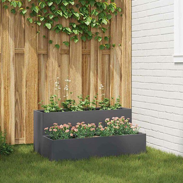 Tuin Bloempot Antraciet 100 x 60 x 45 cm Staal 1