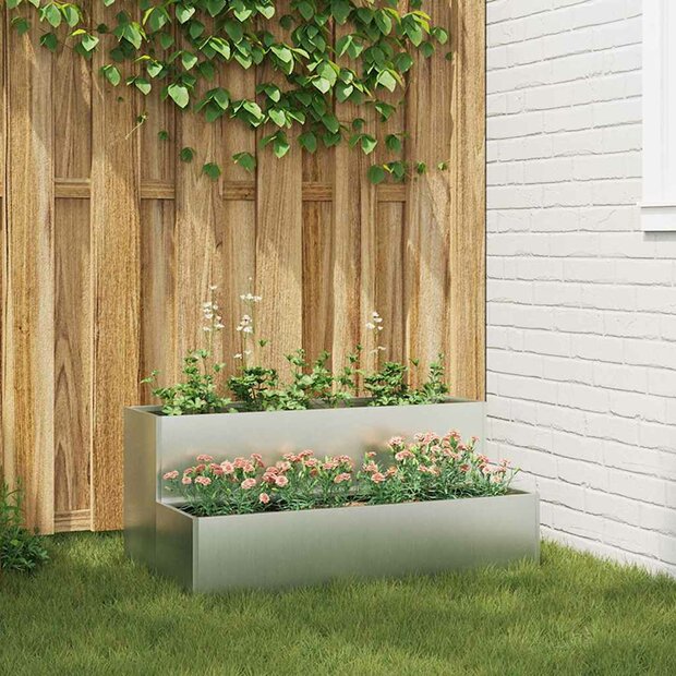 Tuin Bloempot Zilver 100 x 60 x 45 cm Gegalvaniseerd staal 1