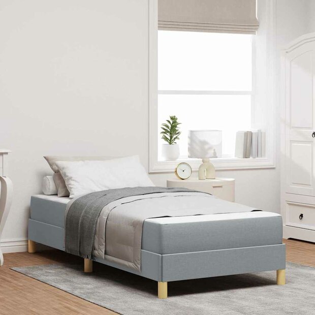 Boxspring bed Lichtgrijs en Bruin 90 x 190 cm 1