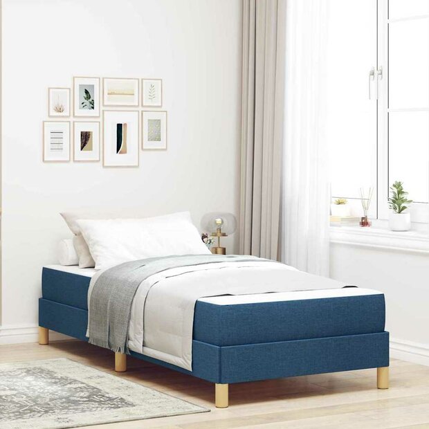 Boxspring bed Blauw en Wit 100 x 200 cm Schuim 1