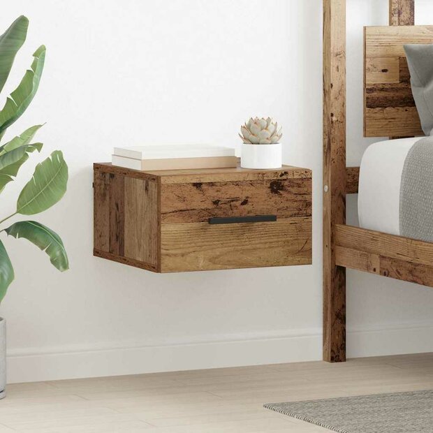 Nachtkastje Oud hout 35 x 35 x 20 cm Bewerkt hout 1