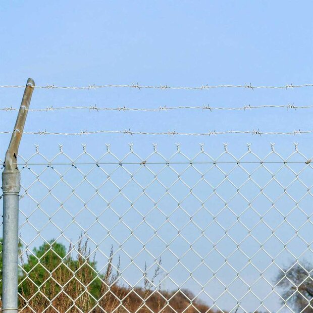 Prikkeldraad Zilver 100 m Warmgedipte Gegalvaniseerde Staal 1