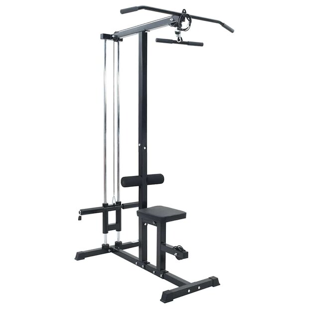 Lat pulldown machine Zwart 110 x 70 x 187 cm Poedergecoat staal 1