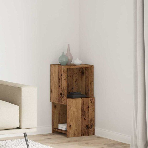 Hoekkast Wit 30,5x30x65cm Bewerkt hout 1