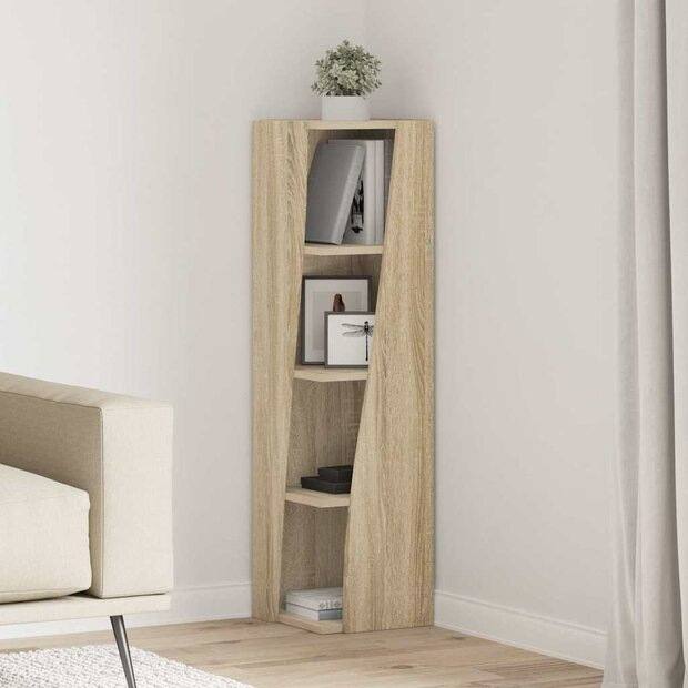 Hoekkast Wit 27,5x27x102cm Bewerkt hout 1