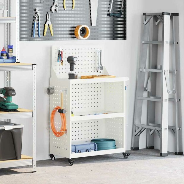 Gereedschapswagen Wit 65 x 35 x 111 cm Koudgewalst staal 1