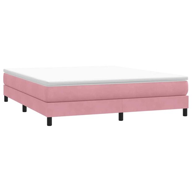 Boxspring zonder matras fluweel roze 180x210 cm 1