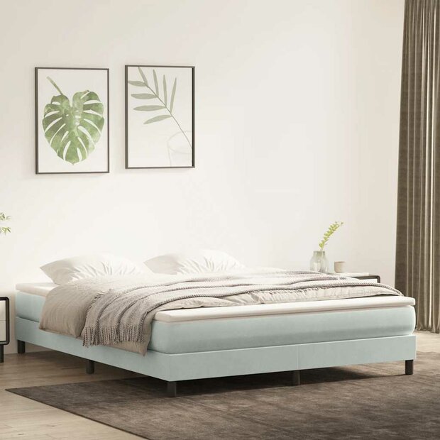Bed boxspring zonder matras 180x220 cm fluweel lichtgrijs 1