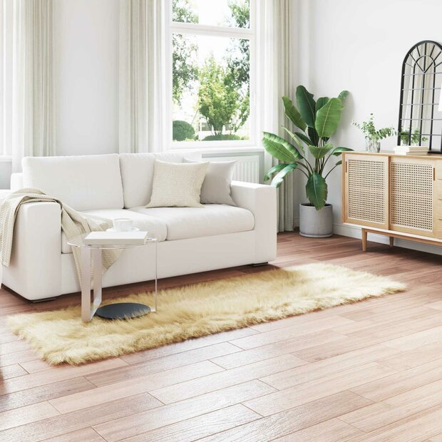 Nep Schapenvacht Tapijt Tafalla Cr&egrave;me 80 x 250 cm Polyester 1