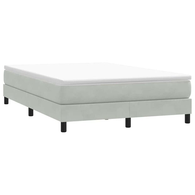 Boxspring zonder matras fluweel lichtgrijs 140x210 cm 1