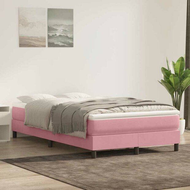 Boxspring zonder matras fluweel roze 120x220 cm 1