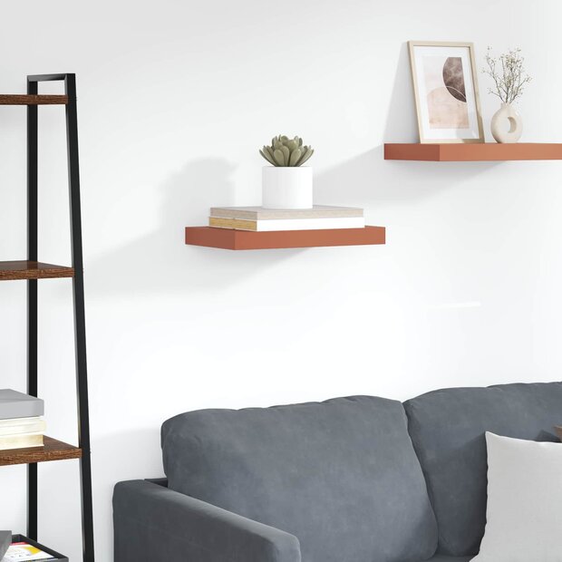 Wandplank Wandgemonteerd Rood 40 x 23,5 x 4 cm Bewerkt hout 1