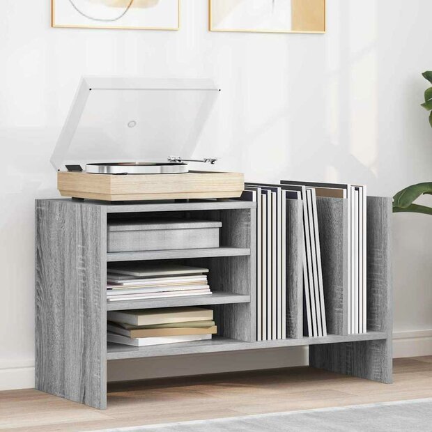 Platenkast Grijs Sonoma 78.5 x 35 x 45 cm Bewerkt hout 1