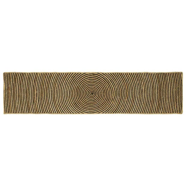 Vloerkleed Natuurlijk en Zwart 60 x 250 cm Jute 1