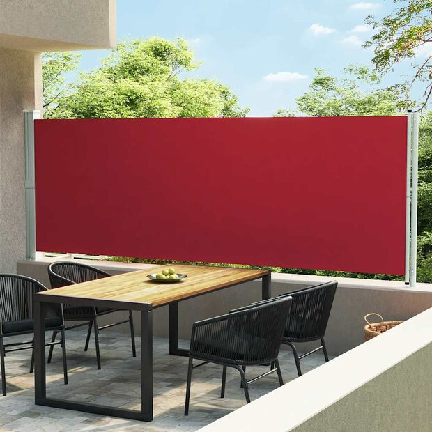 Tuinscherm uittrekbaar 600x160 cm rood 1
