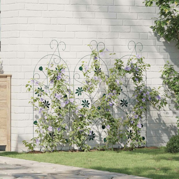 Tuinhek 3 pcs Groen 112 x 40 cm Staal 1