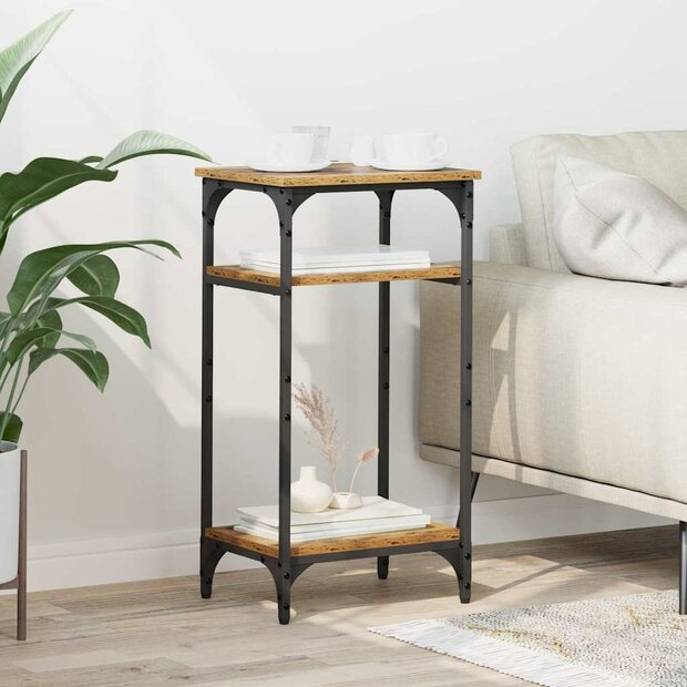 Bijzettafel met plank Oud Hout 40 x 30 x 75 cm Bewerkt hout 1