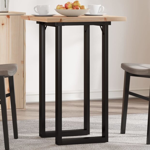 Eettafel O-frame 50x50x75,5 cm massief grenenhout en staal 1