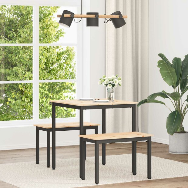 Eettafel Naturel 70 x 70 x 75 cm Massief grenenhout 1