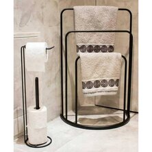 Bathroom Solutions Handdoekenrek Staand 49,5X75 Cm Metaal Zwart Wit