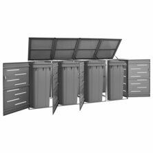 Containerberging Vierdubbel 276,5X77,5X112,5 Cm Roestvrij Staal 4 containers Antraciet