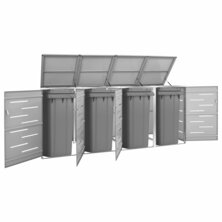 Containerberging Vierdubbel 276,5X77,5X112,5 Cm Roestvrij Staal 4 containers Grijs