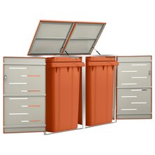 Containerberging Dubbel 138X77,5X112,5 Cm Roestvrij Staal 2 containers orange