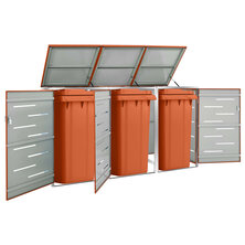 Containerberging Driedubbel 207X77,5X112,5 Cm Roestvrij Staal 3 containers orange